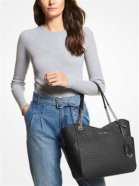 michael michael kors jet set travel large logo tote bag|jet set travel large saffiano.